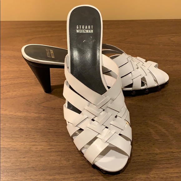 Stuart Weizmann white high heeled sandals size 8.5 - Picture 1 of 4